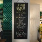 Levant Bulevardi brunch menu on chalkboard